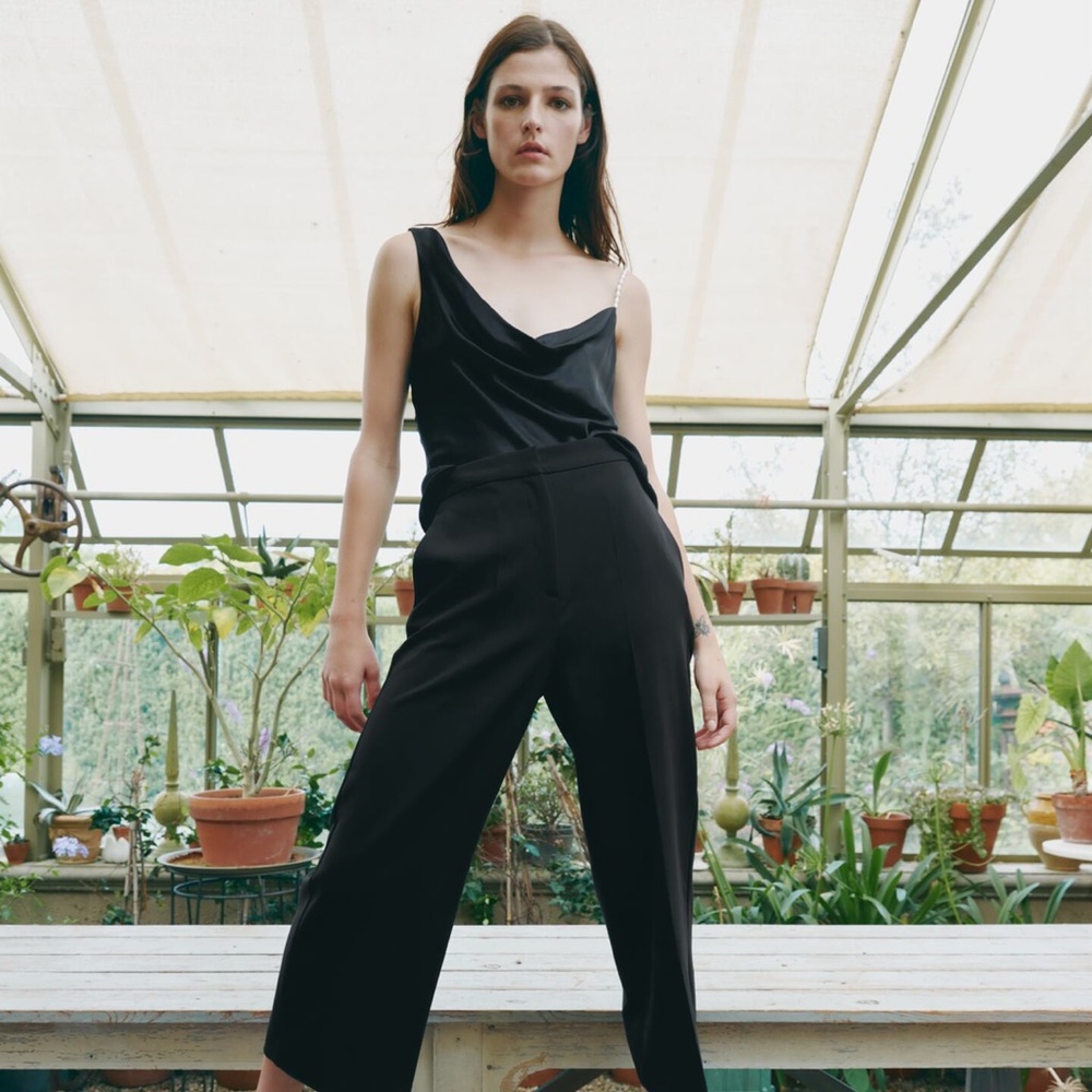 zara black cropped pants sz xs